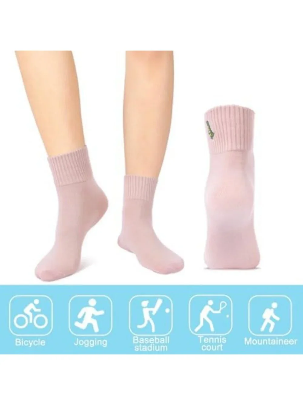 Cute Lightweight Cotton Crew Socks - 10 Pairs Ankle Length, Aesthetic Gifts for